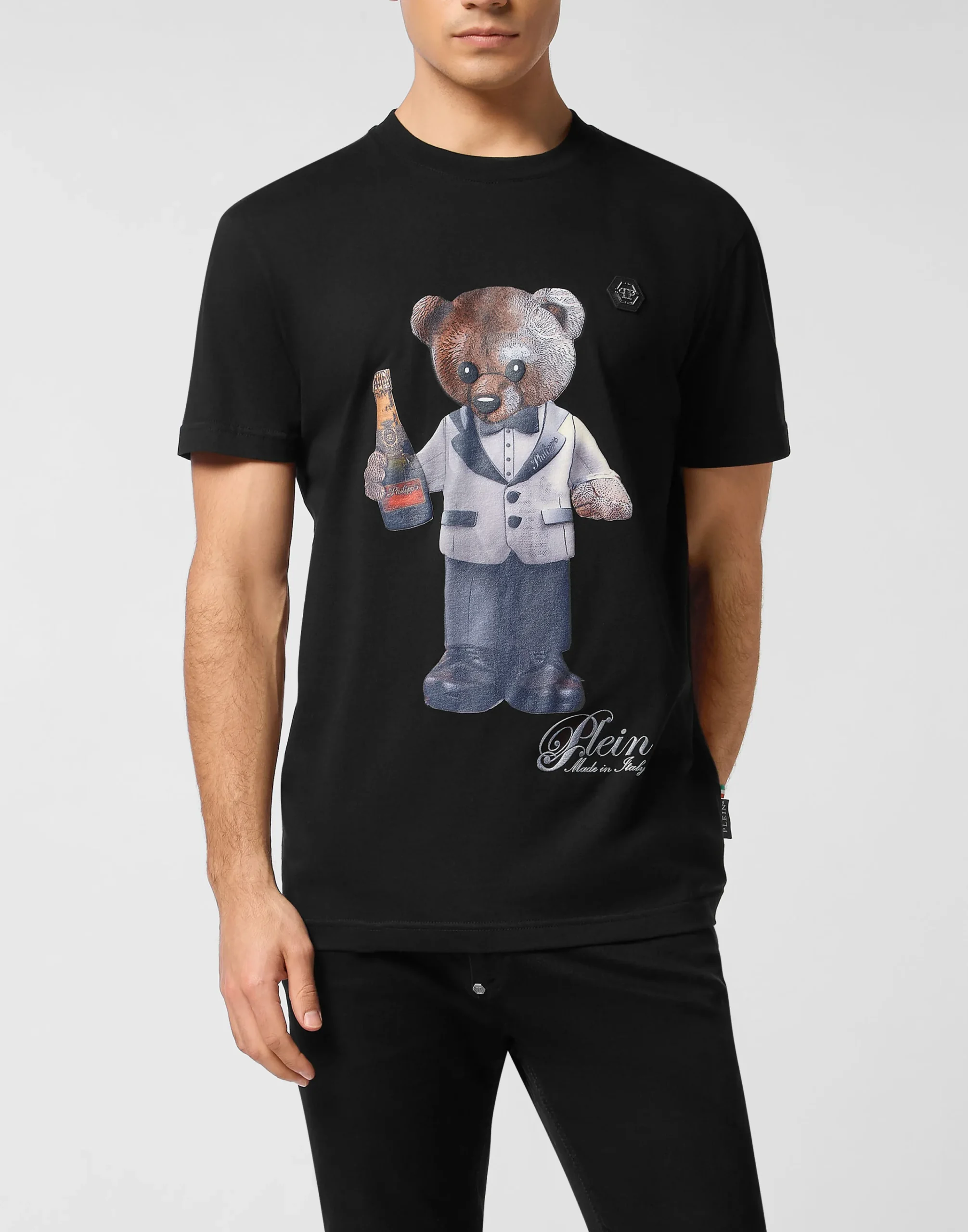 PHILIPP PLEIN Round Neck T-Shirt Teddy Waiter>Uomo T-Shirts