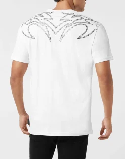 PHILIPP PLEIN Round Neck T-Shirt Texas Studs><noscript><img data-lazyloaded=