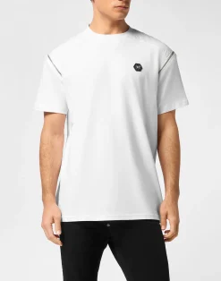 PHILIPP PLEIN Round Neck T-Shirt With Zippers On Sleeves>Uomo T-Shirts