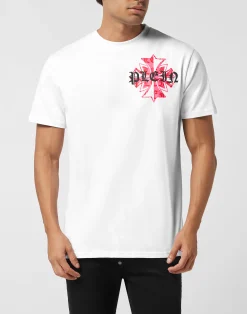 PHILIPP PLEIN Round Neck T-Shirt Worldwide Puffy Crest><noscript><img data-lazyloaded=