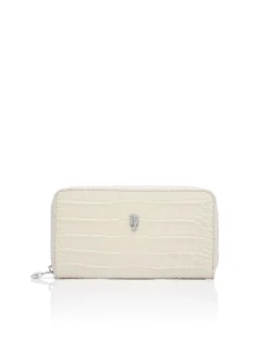 PHILIPP PLEIN Rounded Zip Wallet Cocco>Donna Portafogli E Piccola Pelletteria