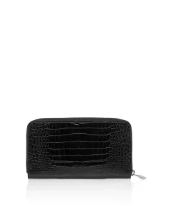 PHILIPP PLEIN Rounded Zip Wallet Cocco Shiny>Donna Portafogli E Piccola Pelletteria