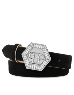 PHILIPP PLEIN Saffiano Leather Belt Hexagon><noscript><img data-lazyloaded=