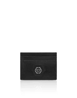 PHILIPP PLEIN Saffiano Leather Card Holder Hexagon>Uomo Portafogli E Piccola Pelletteria|Portafogli E Piccola Pelletteria