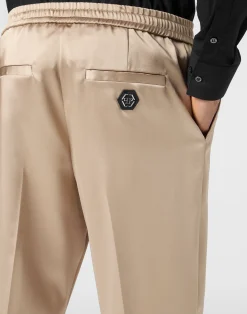 PHILIPP PLEIN Satin Trousers Tailored Fit><noscript><img data-lazyloaded=