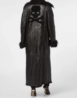 PHILIPP PLEIN Shearling Coat Long><noscript><img data-lazyloaded=