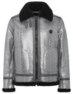 PHILIPP PLEIN Shearling Python Jacket>Uomo Giacche Di Pelle|Giacche E Cappotti