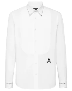 PHILIPP PLEIN Shirt Black Tie Cut LS Crystals>Uomo Camicie