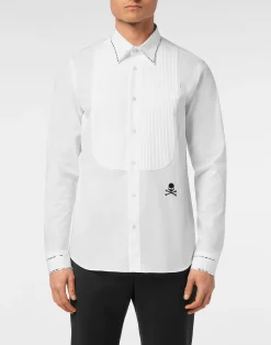 PHILIPP PLEIN Shirt Black Tie Cut LS Crystals>Uomo Camicie