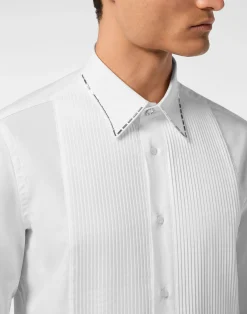 PHILIPP PLEIN Shirt Black Tie Cut LS Crystals><noscript><img data-lazyloaded=