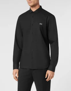 PHILIPP PLEIN Shirt Sugar Daddy Cut Long-Sleeve Crystal Skull>Uomo Camicie