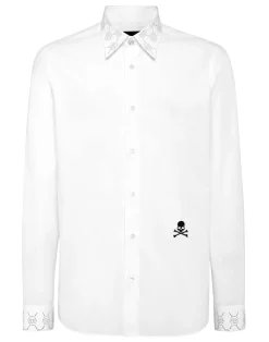 PHILIPP PLEIN Shirt Sugar Daddy Cut LS Monogram Strass Monogram Strass>Uomo Camicie