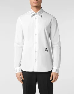 PHILIPP PLEIN Shirt Sugar Daddy Cut LS Monogram Strass Monogram Strass>Uomo Camicie