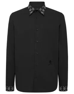 PHILIPP PLEIN Shirt Sugar Daddy Cut LS Monogram Strass Monogram Strass>Uomo Camicie