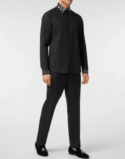 PHILIPP PLEIN Shirt Sugar Daddy Cut LS Monogram Strass Monogram Strass><noscript><img data-lazyloaded=
