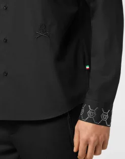 PHILIPP PLEIN Shirt Sugar Daddy Cut LS Monogram Strass Monogram Strass><noscript><img data-lazyloaded=