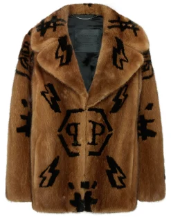 PHILIPP PLEIN SHORT MINK COAT Monogram>Donna Giubbotti|Pellicce E Cappotti