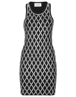 PHILIPP PLEIN Short Tank Dress Crystal Net>Donna Abiti E Gonne|T-Shirt & Polo