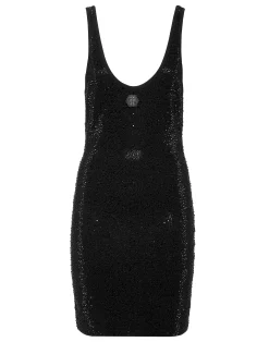 PHILIPP PLEIN Short Tank Dress Mix Strass>Donna T-Shirt & Polo