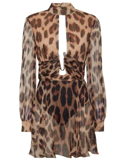 PHILIPP PLEIN Silk Chiffon Mini Dress>Donna Abiti E Gonne