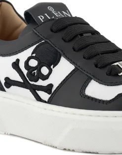 PHILIPP PLEIN SNEAKERS BOX SOLE LACE EMBROIDERY SKULL><noscript><img data-lazyloaded=
