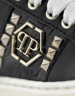 PHILIPP PLEIN SNEAKERS BOX SOLE LACE HEXAGON STUDS><noscript><img data-lazyloaded=