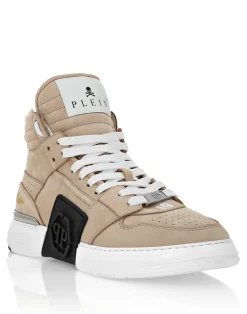 PHILIPP PLEIN Suede & Shearling Mid Top Sneakers Phantom Kick$>Uomo High Top Sneakers|High Top Sneakers