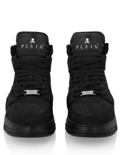PHILIPP PLEIN Suede & Shearling Mid Top Sneakers Phantom Kick$>Uomo High Top Sneakers|High Top Sneakers