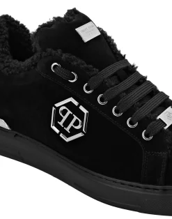 PHILIPP PLEIN Suede Fur Low Top Sneakers Carson><noscript><img data-lazyloaded=