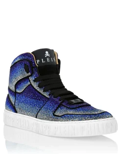 PHILIPP PLEIN Suede Hi-Top Sneakers Strass Studs>Uomo High Top Sneakers|High Top Sneakers