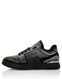 PHILIPP PLEIN Suede Lo-Top Sneakers Strass Hexagon><noscript><img data-lazyloaded=