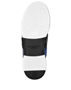 PHILIPP PLEIN Suede Lo-Top Sneakers Strass Hexagon><noscript><img data-lazyloaded=
