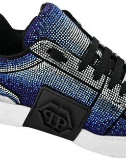 PHILIPP PLEIN Suede Lo-Top Sneakers Strass Hexagon><noscript><img data-lazyloaded=