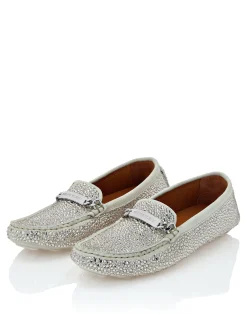 PHILIPP PLEIN Suede Strass Moccasin><noscript><img data-lazyloaded=