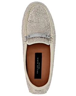 PHILIPP PLEIN Suede Strass Moccasin><noscript><img data-lazyloaded=