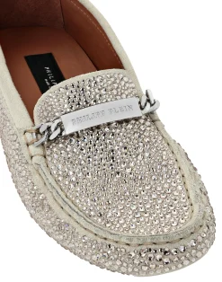 PHILIPP PLEIN Suede Strass Moccasin><noscript><img data-lazyloaded=