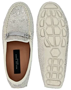 PHILIPP PLEIN Suede Strass Moccasin><noscript><img data-lazyloaded=