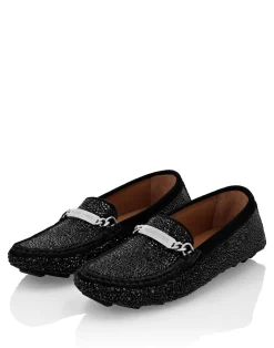 PHILIPP PLEIN Suede Strass Moccasin><noscript><img data-lazyloaded=