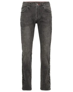 PHILIPP PLEIN Super Straight Cut Denim Trousers Cursive>Uomo Denim