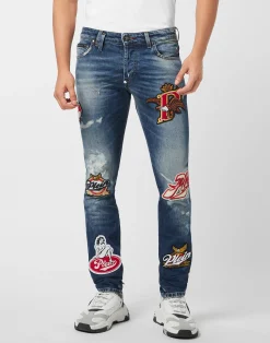 PHILIPP PLEIN Super Straight Cut Jeans Plein Beers>Uomo Denim