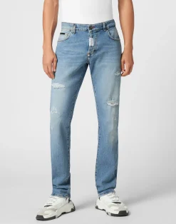 PHILIPP PLEIN Super Straight Cut Trousers><noscript><img data-lazyloaded=