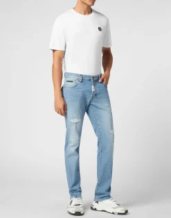PHILIPP PLEIN Super Straight Cut Trousers><noscript><img data-lazyloaded=