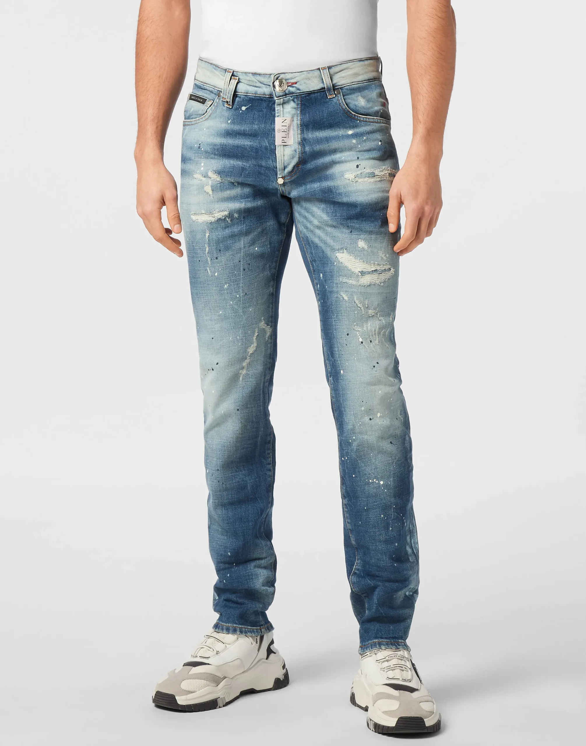 PHILIPP PLEIN Super Straight Cut Trousers Paisley Bandana>Uomo Denim