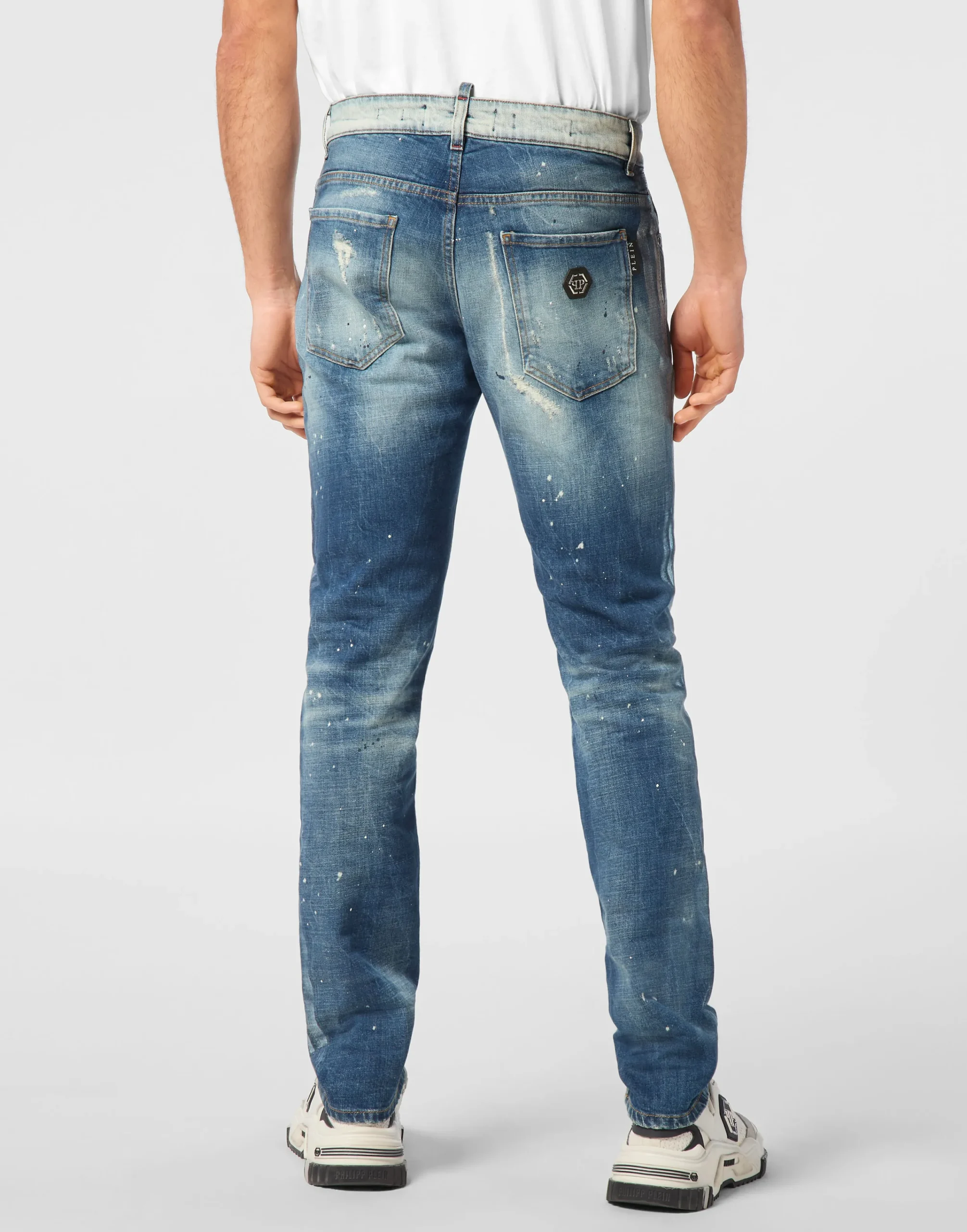 PHILIPP PLEIN Super Straight Cut Trousers Paisley Bandana>Uomo Denim