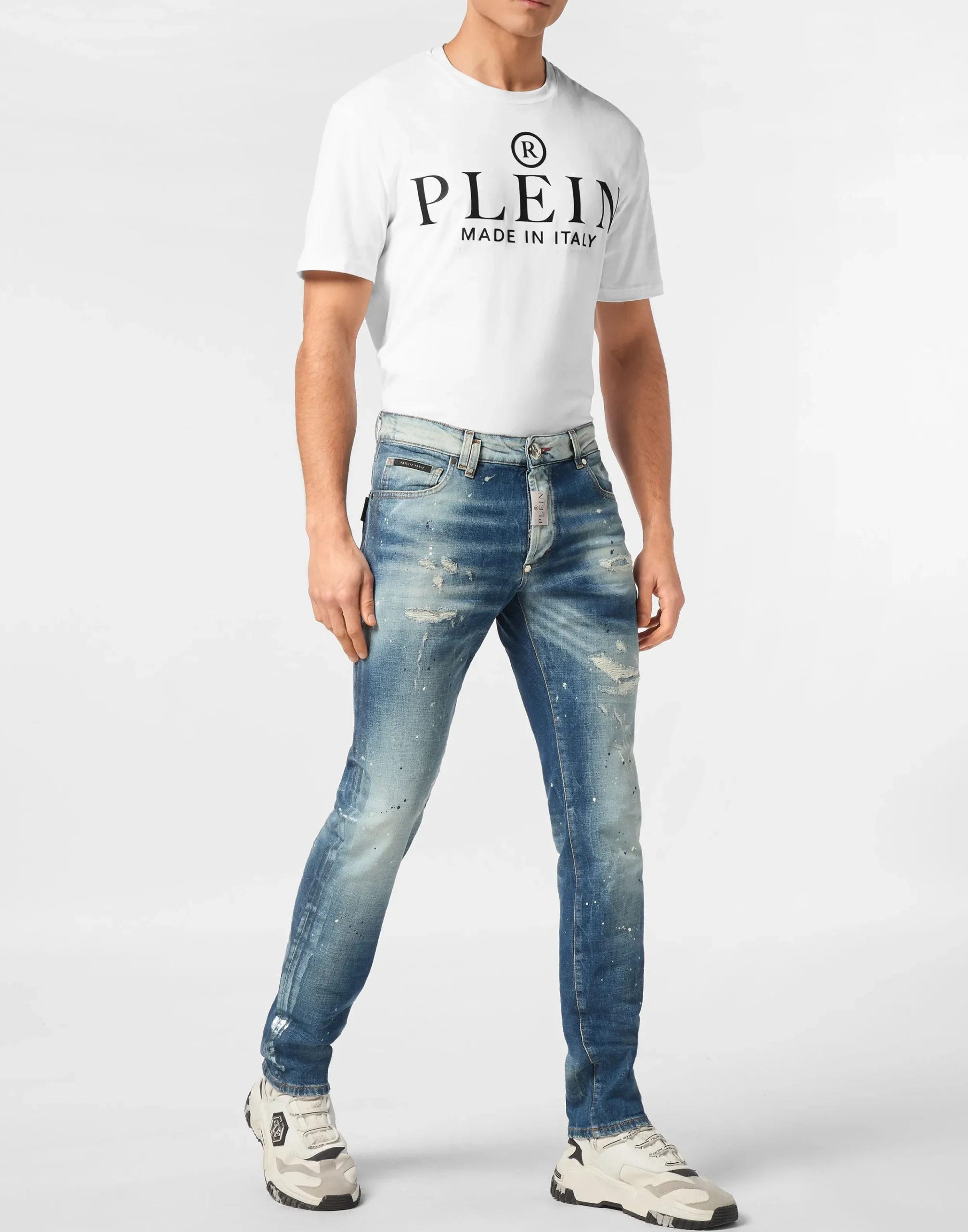 PHILIPP PLEIN Super Straight Cut Trousers Paisley Bandana>Uomo Denim