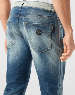 PHILIPP PLEIN Super Straight Cut Trousers Paisley Bandana><noscript><img data-lazyloaded=