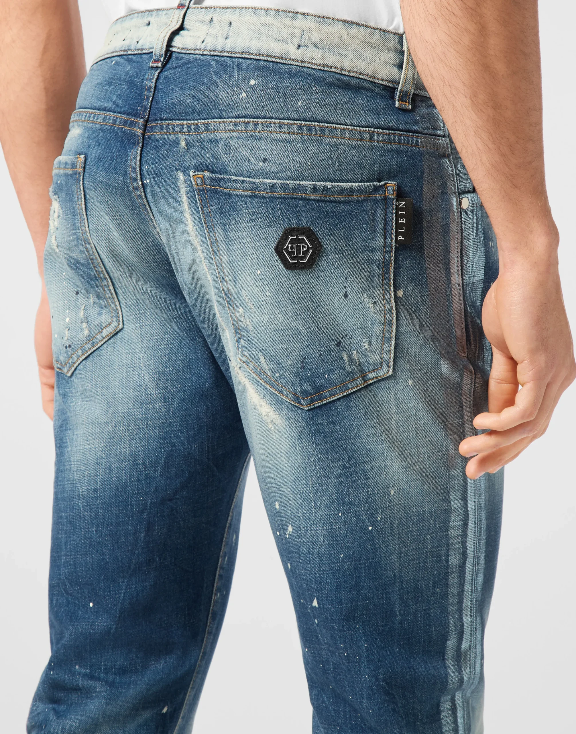 PHILIPP PLEIN Super Straight Cut Trousers Paisley Bandana>Uomo Denim