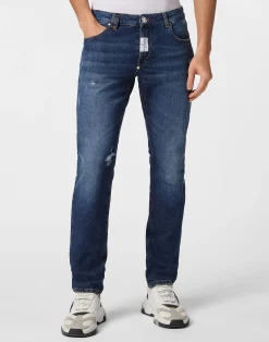 PHILIPP PLEIN Super Straight Cut Trousers>Uomo Denim
