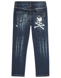 PHILIPP PLEIN Super Straight Cut Trousers Skull&Bones>Bambino Abbigliamento