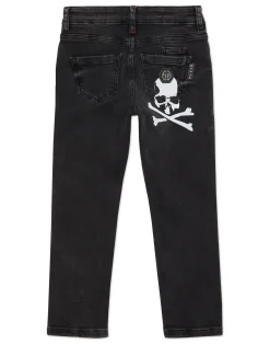 PHILIPP PLEIN Super Straight Cut Trousers Skull&Bones>Bambino Abbigliamento